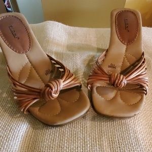 Fioni leather open toe heels